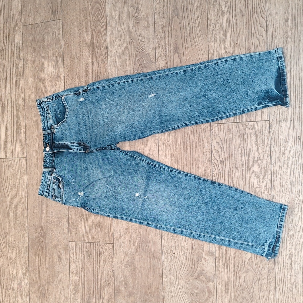 Pilcro & The Letterpress Anthropologie Distressed Mom Jeans Light Wash size 28